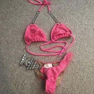 Hot Pink Bling Swimsuit